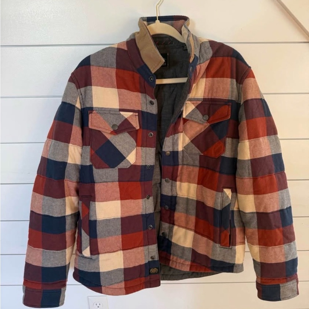 L.L. Bean Men's Checkered Jacket - Red, Blue, Cream
